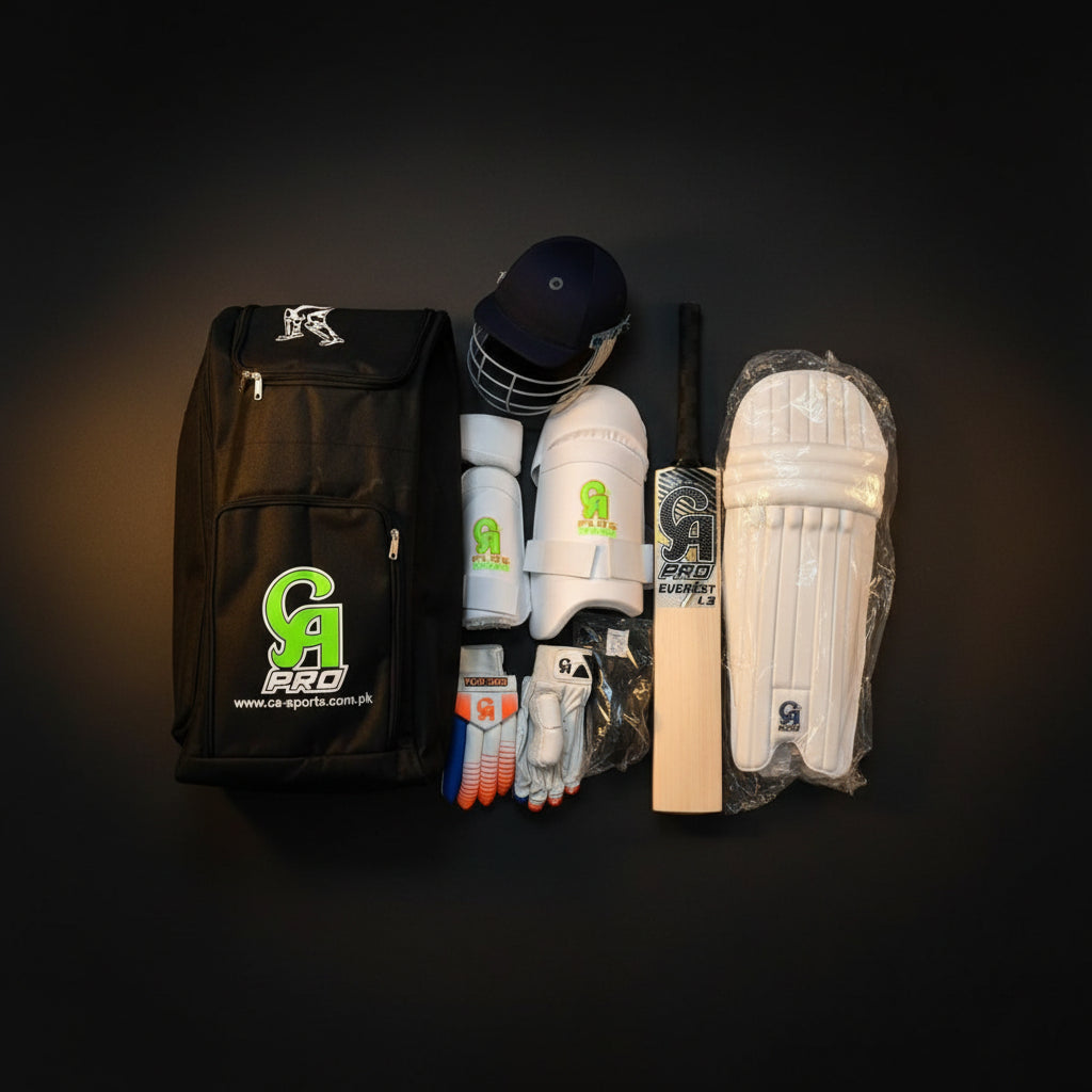 Accessible Performance: The CA Pro Cricket Kit with Kashmir Willow (Grade 1) &amp; Half Protection